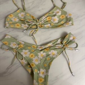 Blackbough Floral Bikini with Yellow and White Accents